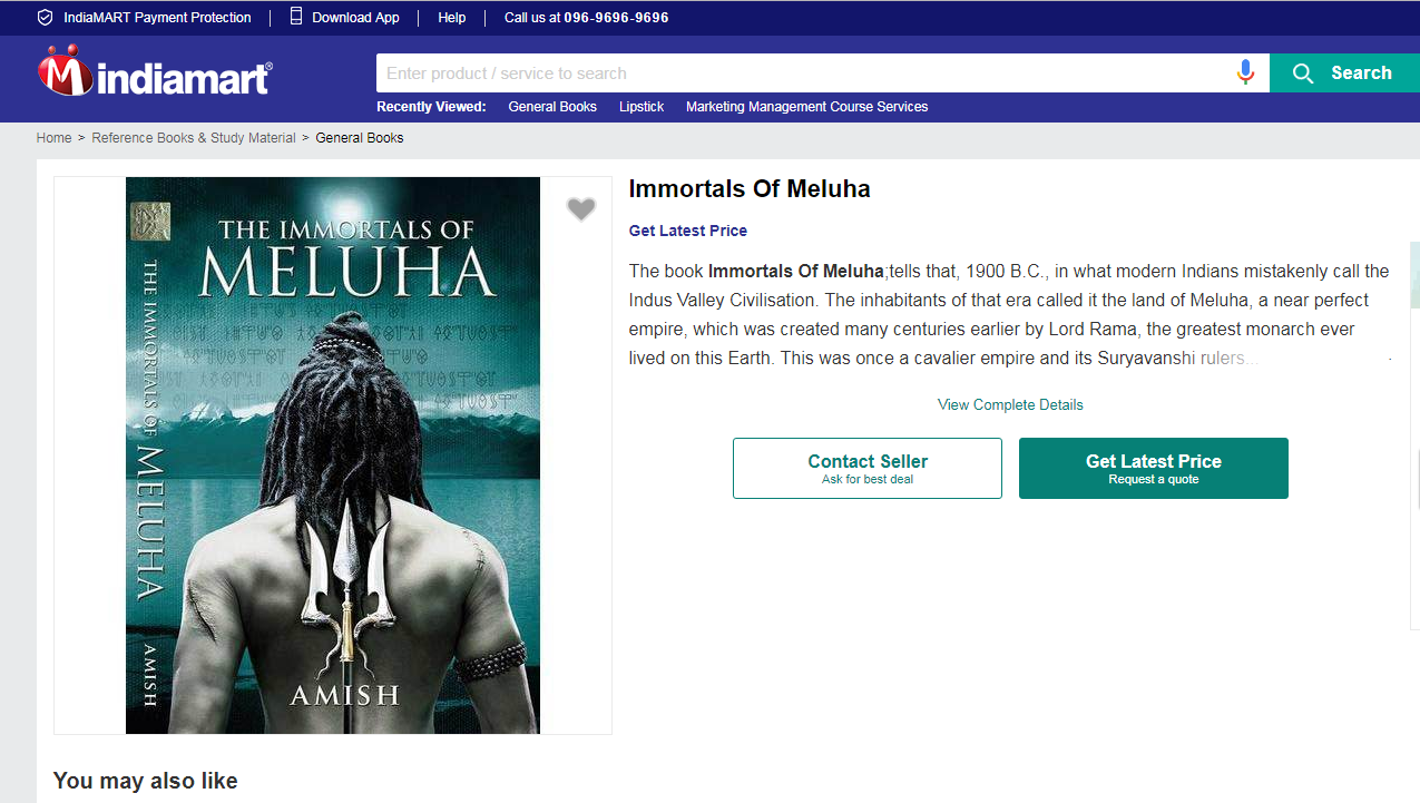 Meluha Novel on Indiamart